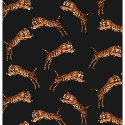 10m Pouncing Tigers Black Wallpaper PALOMA HOME