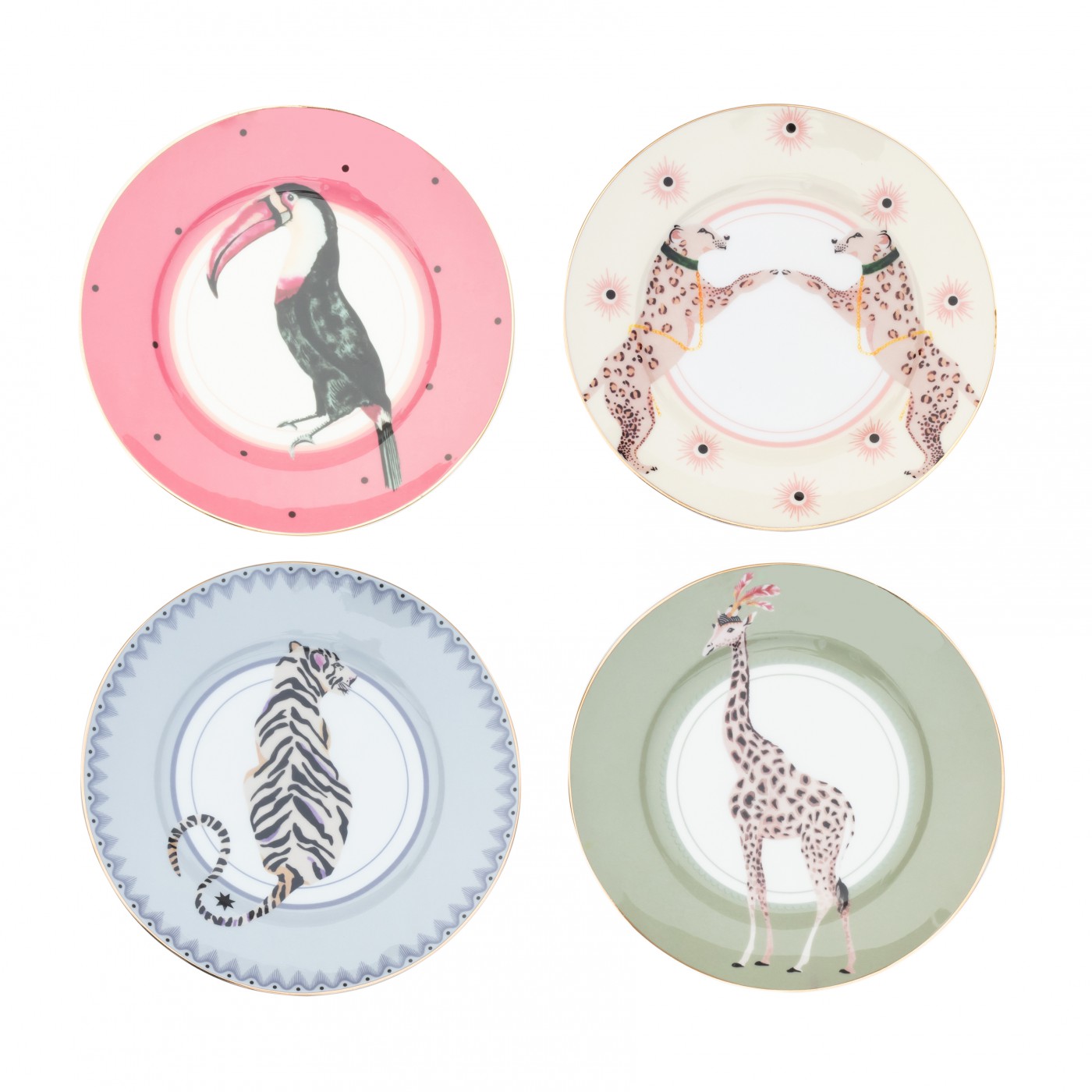Set 4 Assiettes Safari 16cm, YVONNE ELLEN