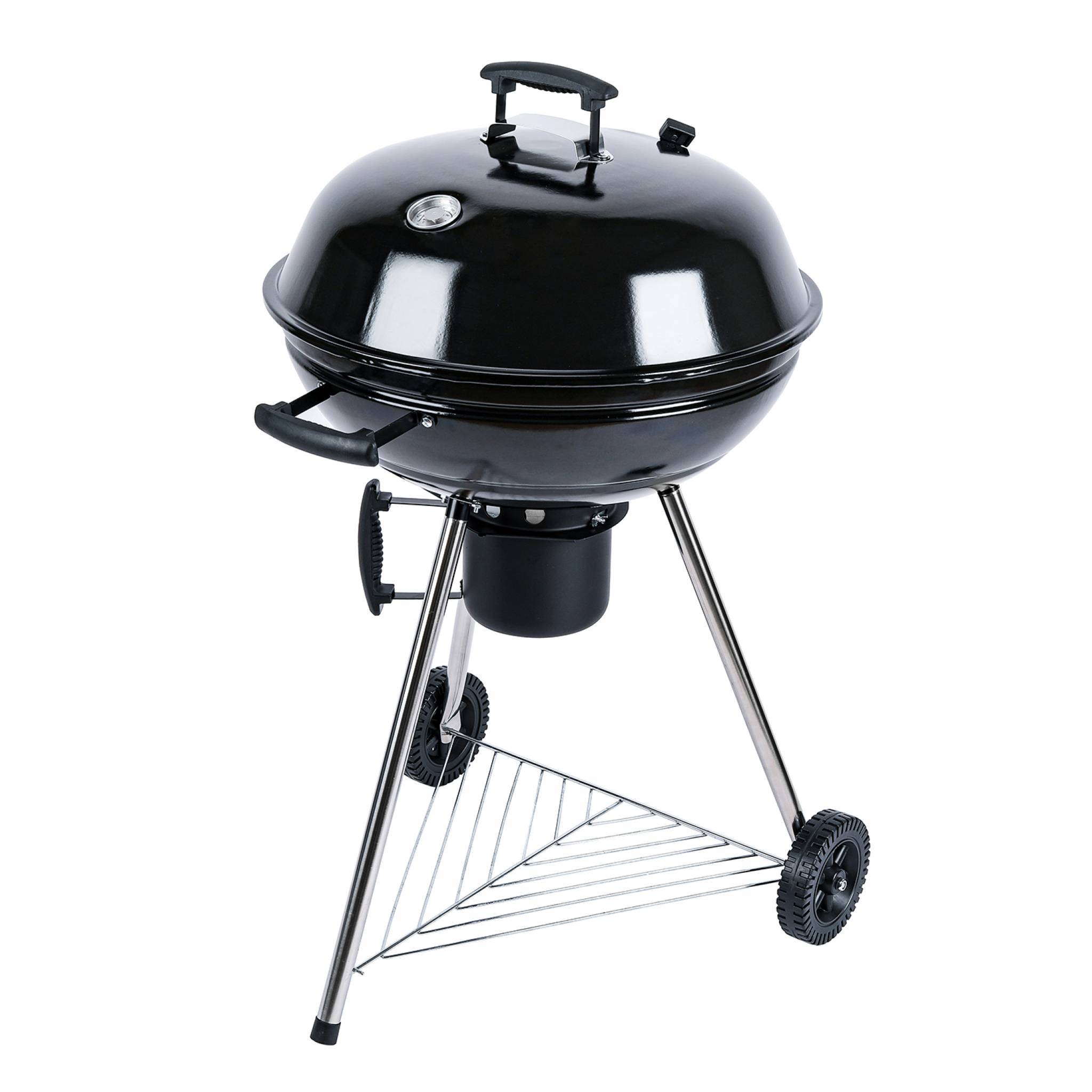 Barbecue boule charbon de bois, grill et fumoir Ø57cm avec roues GEORGES, SWEEEK