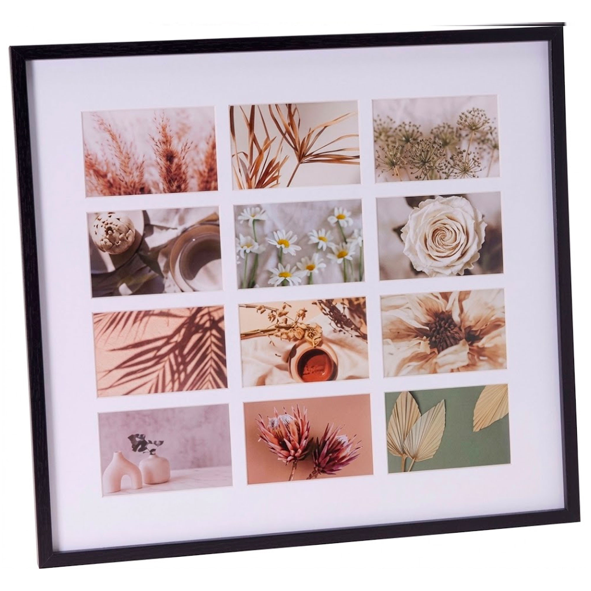 Cadre photo pêle-mêle mural noir 54x59cm, WADIGA