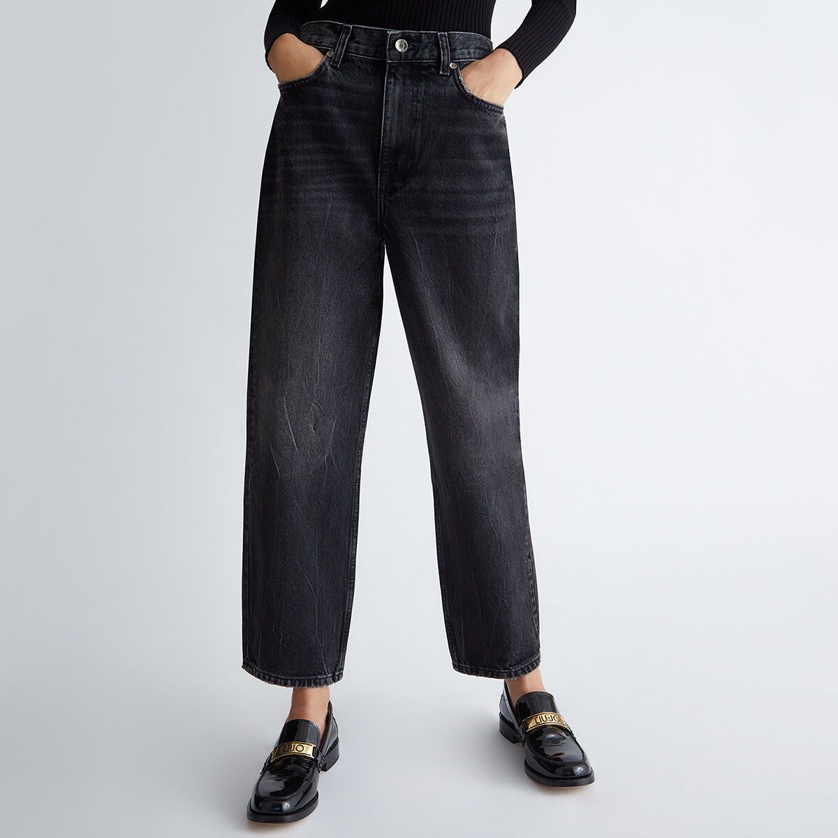 Jean discount droit cropped