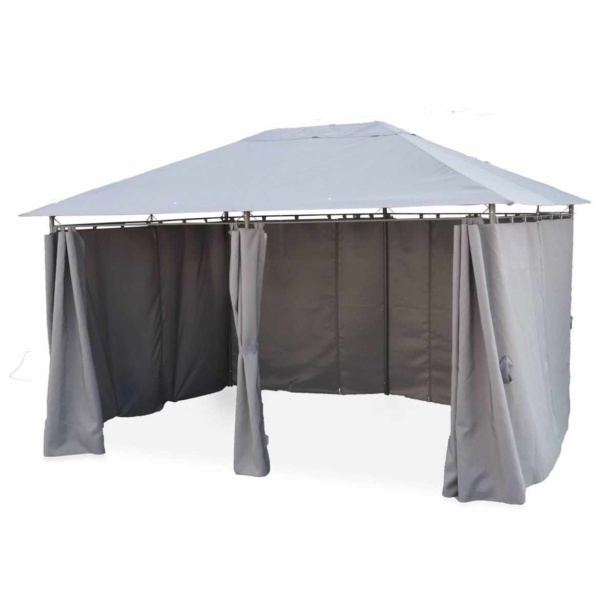 Tonnelle 3x4 m - Divio - Pergola avec rideaux