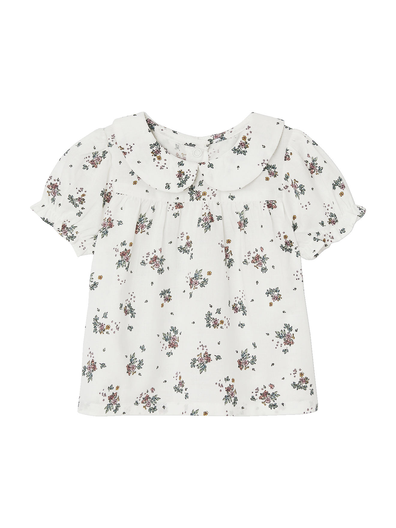 Blouse manches courtes naissance fleurie, VERTBAUDET