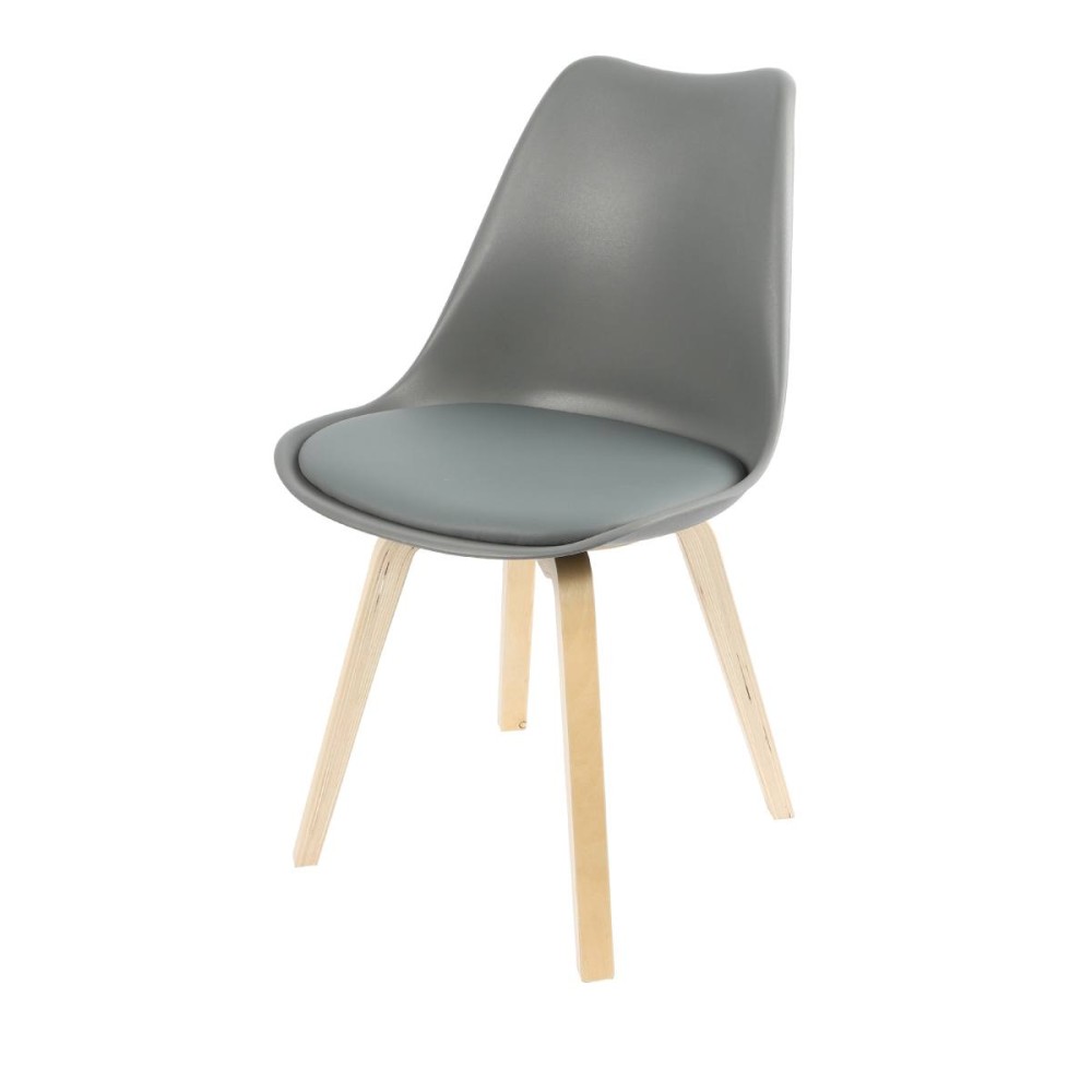 Chaise Scandinave Grise Avec Coussin, DECORATIE