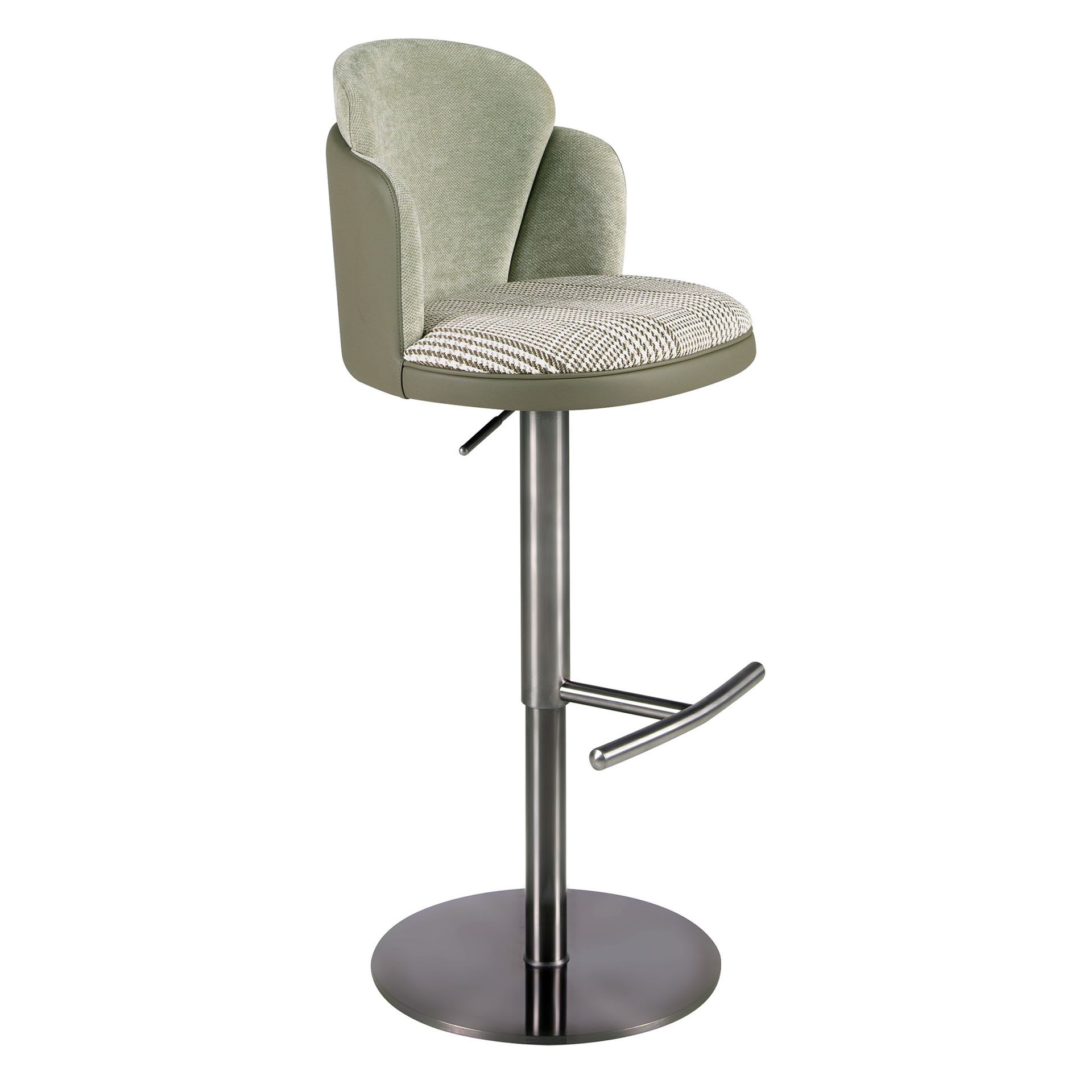 Tabouret pivotant en tissu et similicuir, ANGEL CERDA