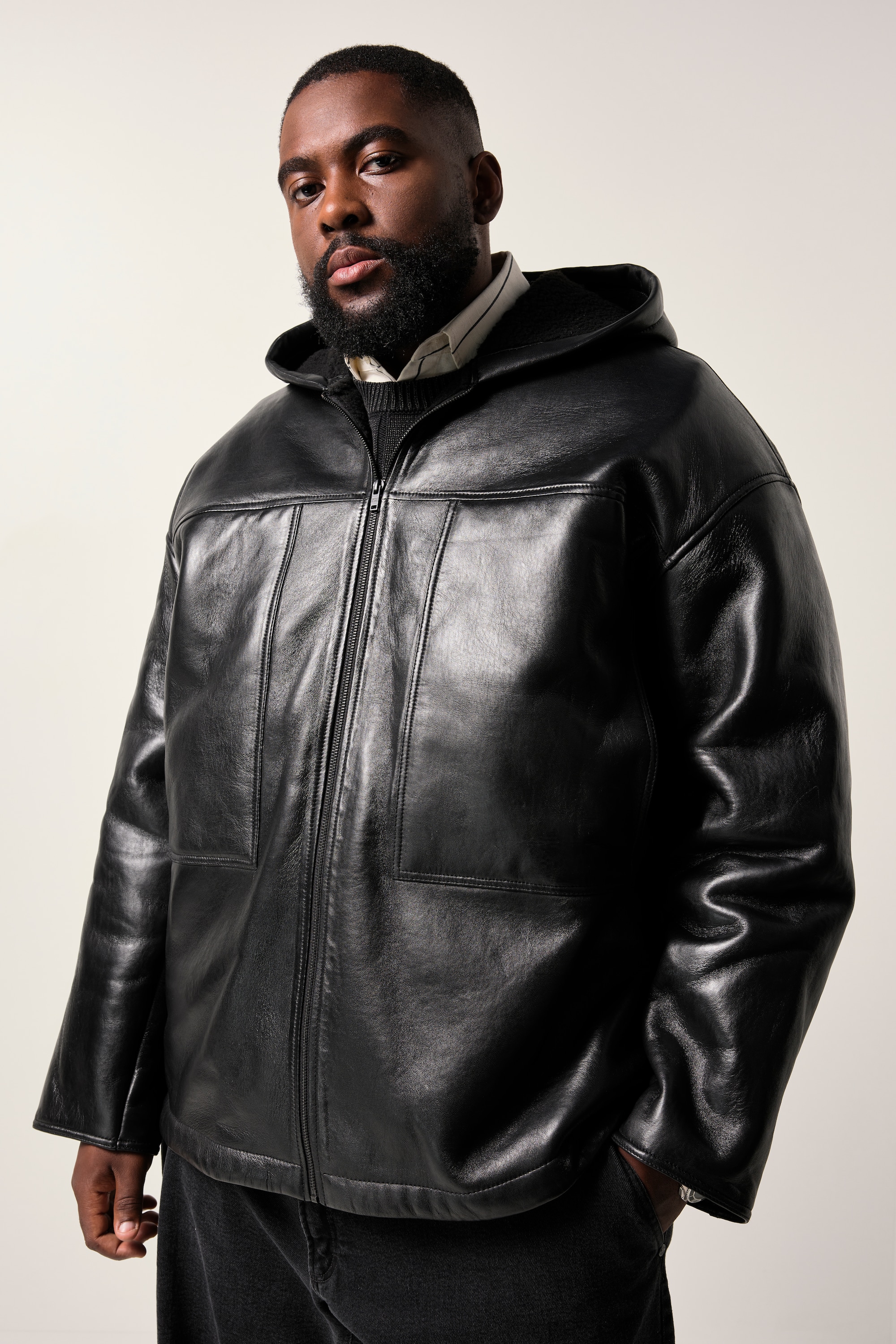 Veste en cuir nappa, STHUGE