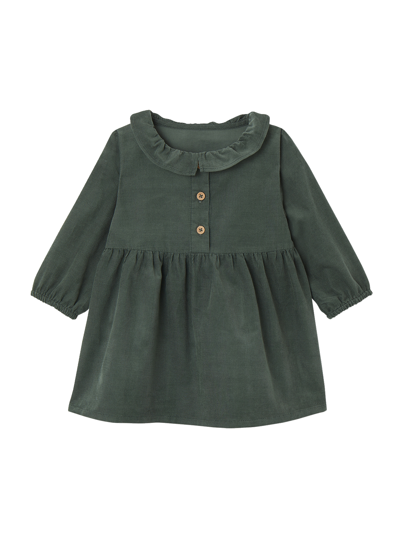 Robe à collerette en velours milleraies bébé, VERTBAUDET