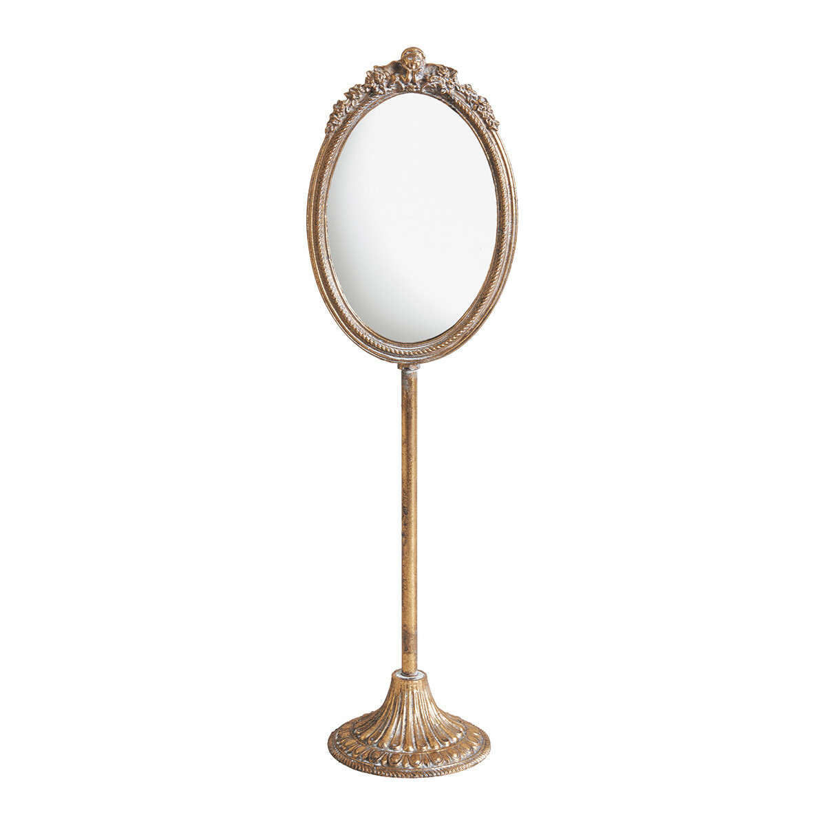 Miroir sur pied en métal finition laiton vieilli0, MATHILDE M