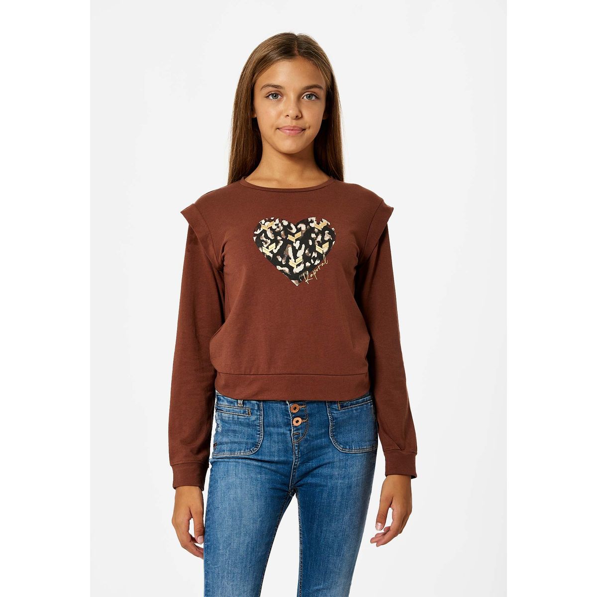 Tee shirt marron online fille