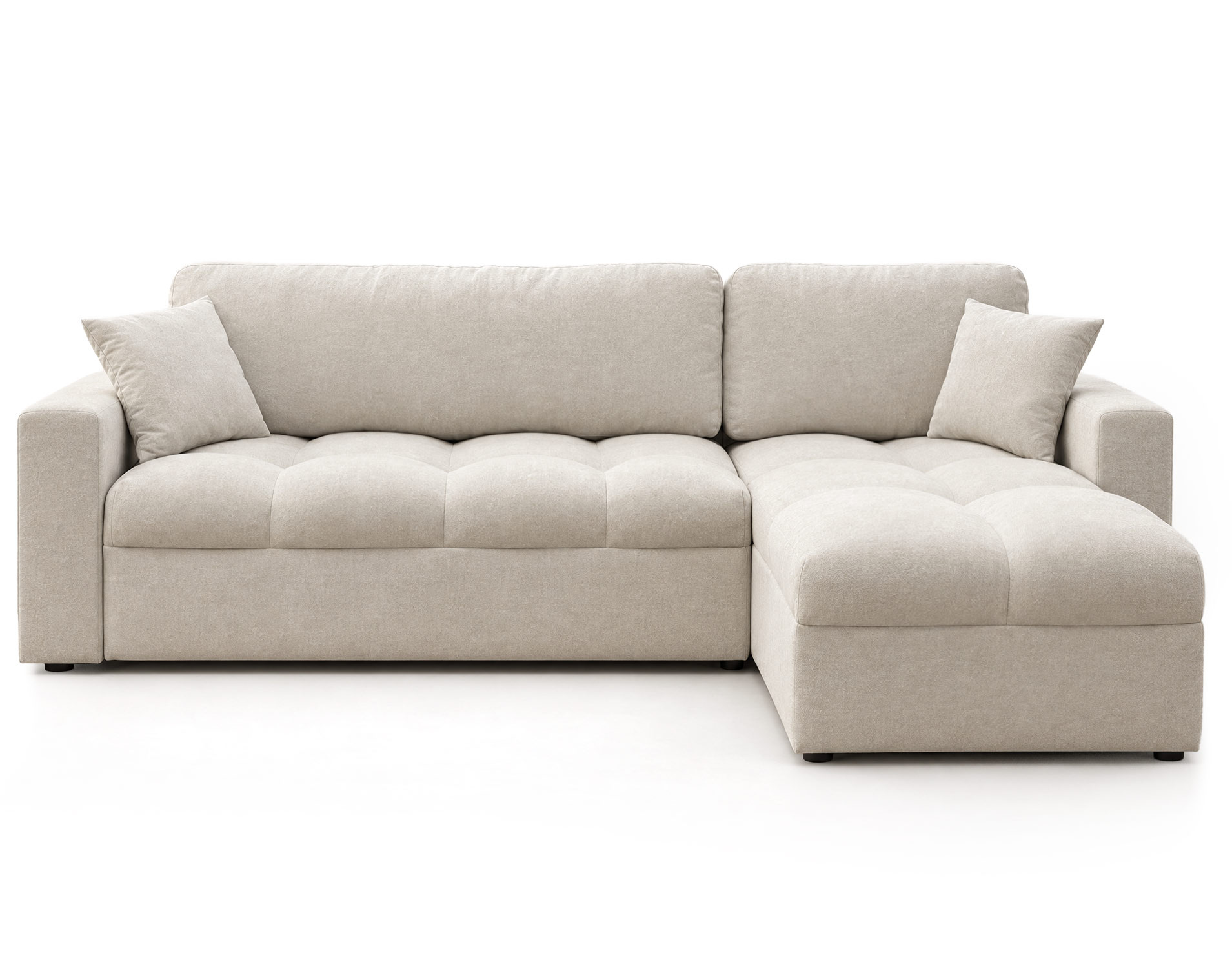 Canapé d'Angle Convertible en Tissu 4 places - CYRO, BEST MOBILIER