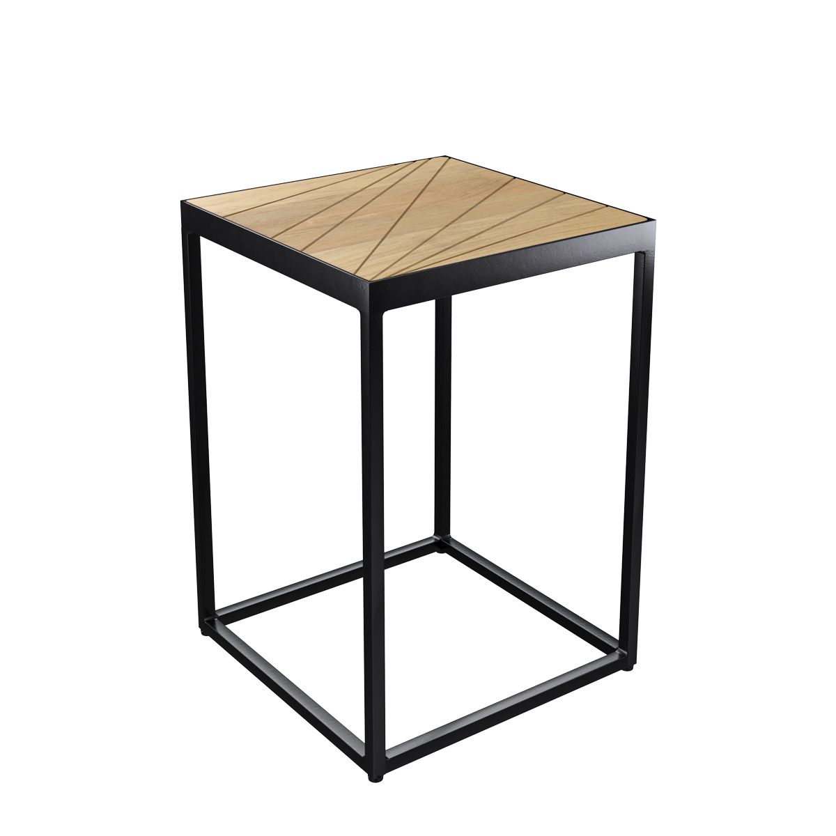 Table d'appoint bout de canapé Ivar avec plateau en métal noir