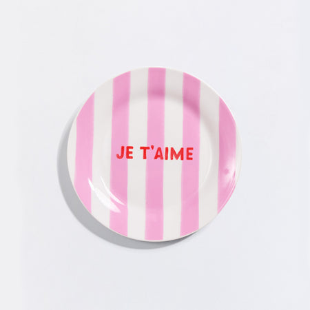 Assiette à dessert Je t'aime - RAYURES, EMOI EMOI