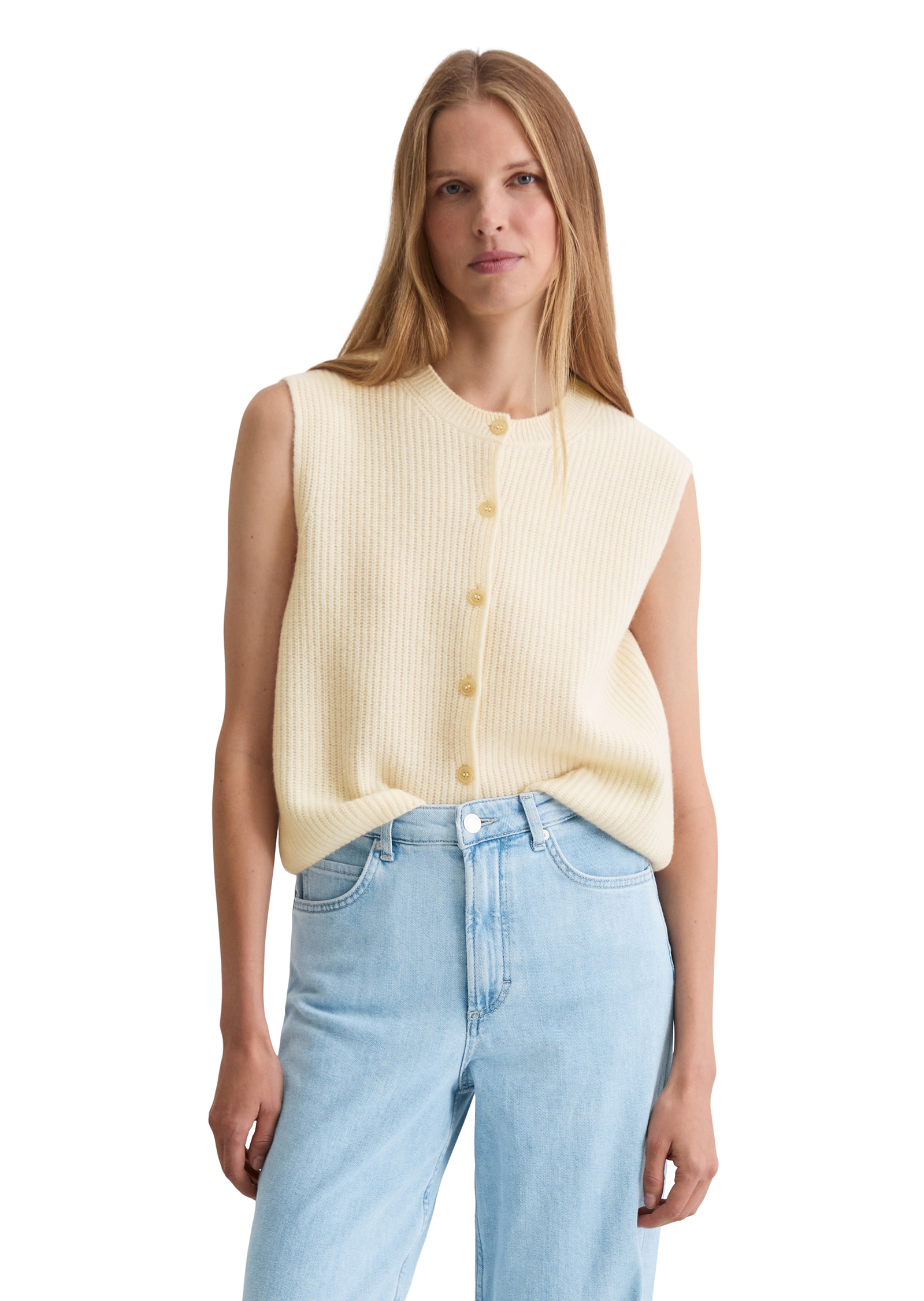Gilet tricoté sans manches slim en doux mélange de laine mérinos, MARC O'POLO