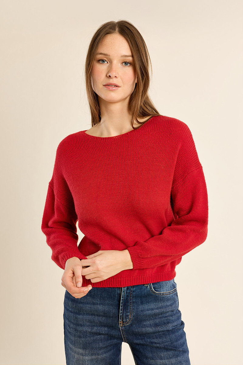 Pull en maille unie, col rond, MOLLY BRACKEN