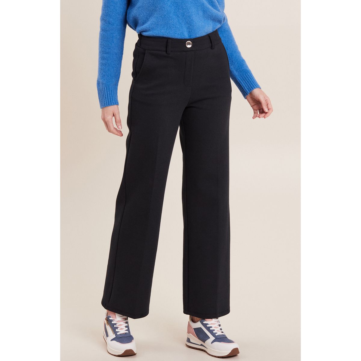 Pantalon flou taille basse bleu fonc Breal La Redoute