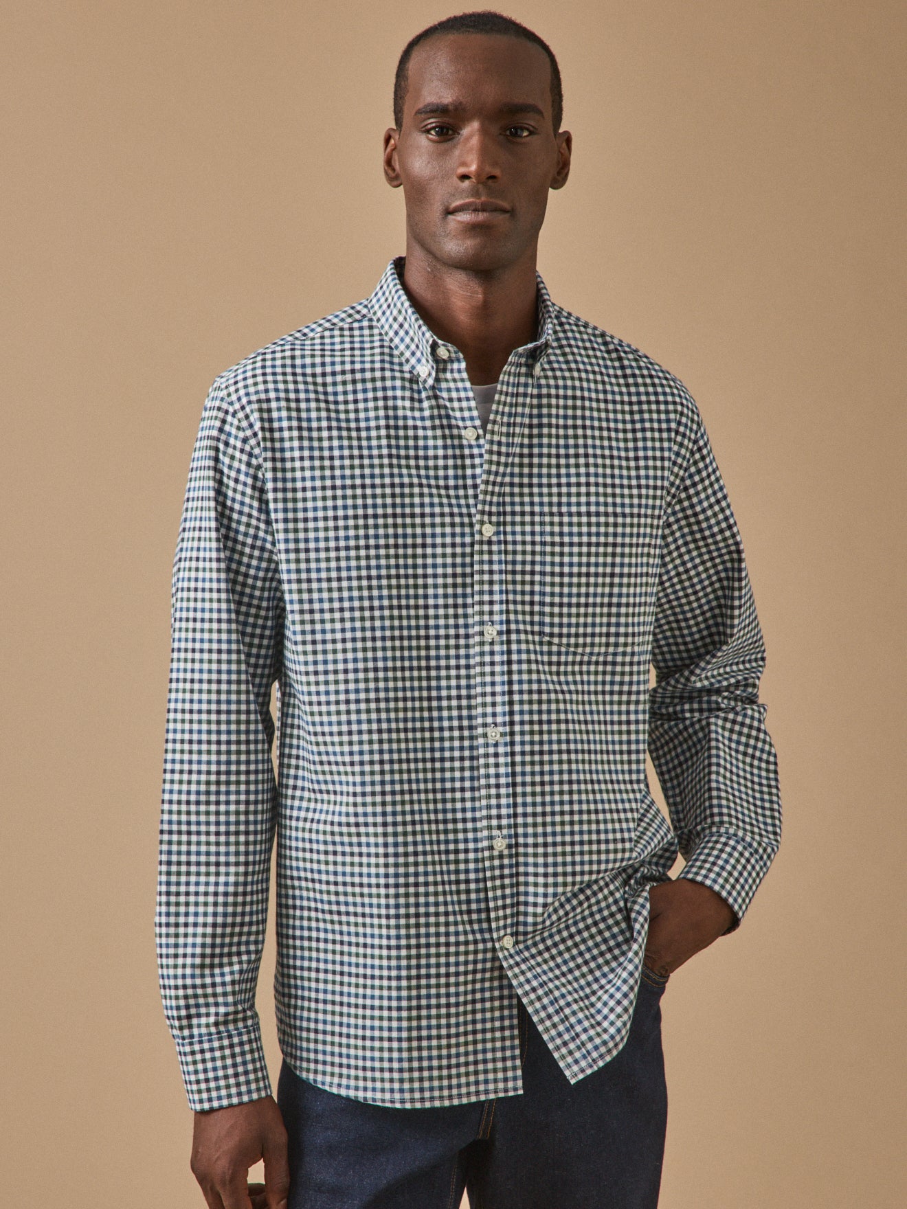 Chemise oxford carreaux  coupe contemporaine, CYRILLUS