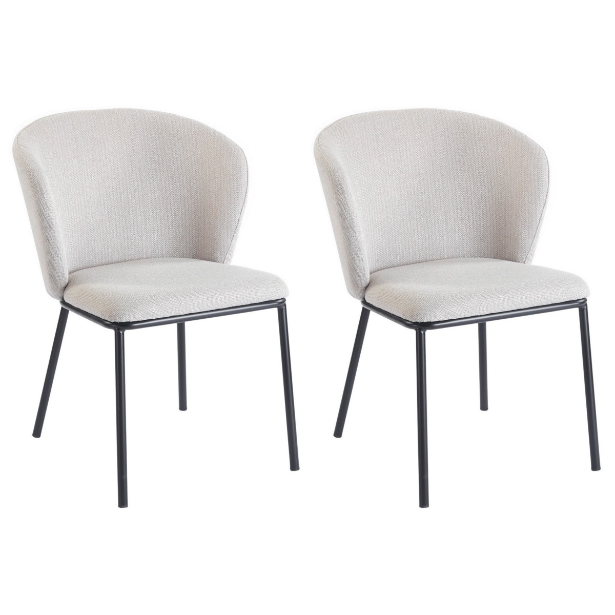 Lot de 2 Chaises de repas en tissu - ALINE, MATHI DESIGN