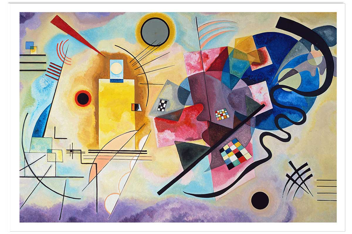 Poster Jaune, rouge en bleu par Wassily Kandinsky, HEXOA