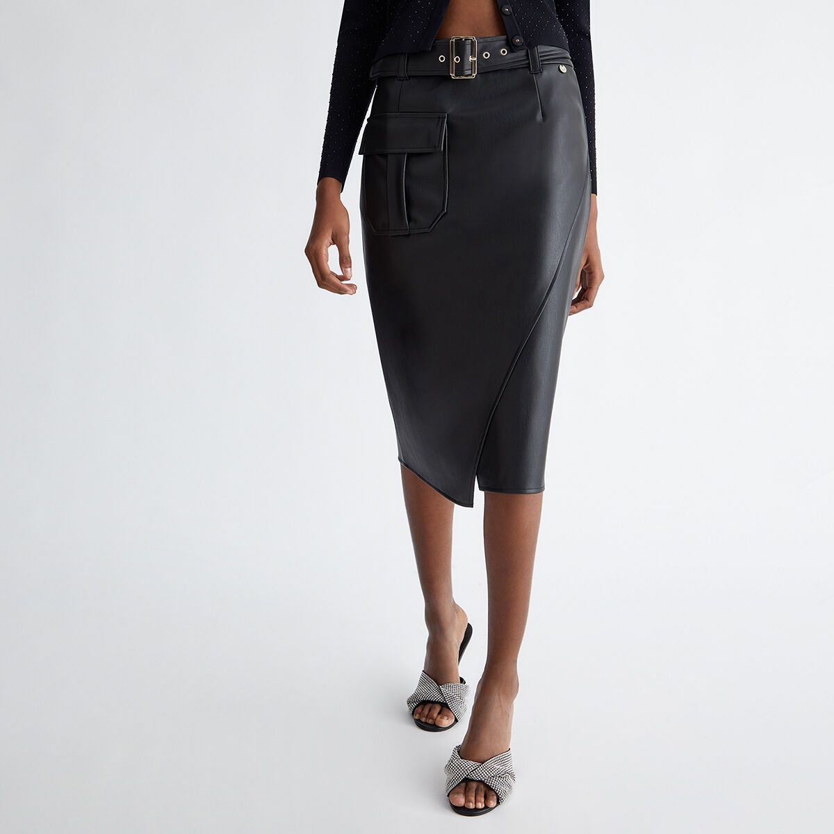 Jupe enduite noire hot sale