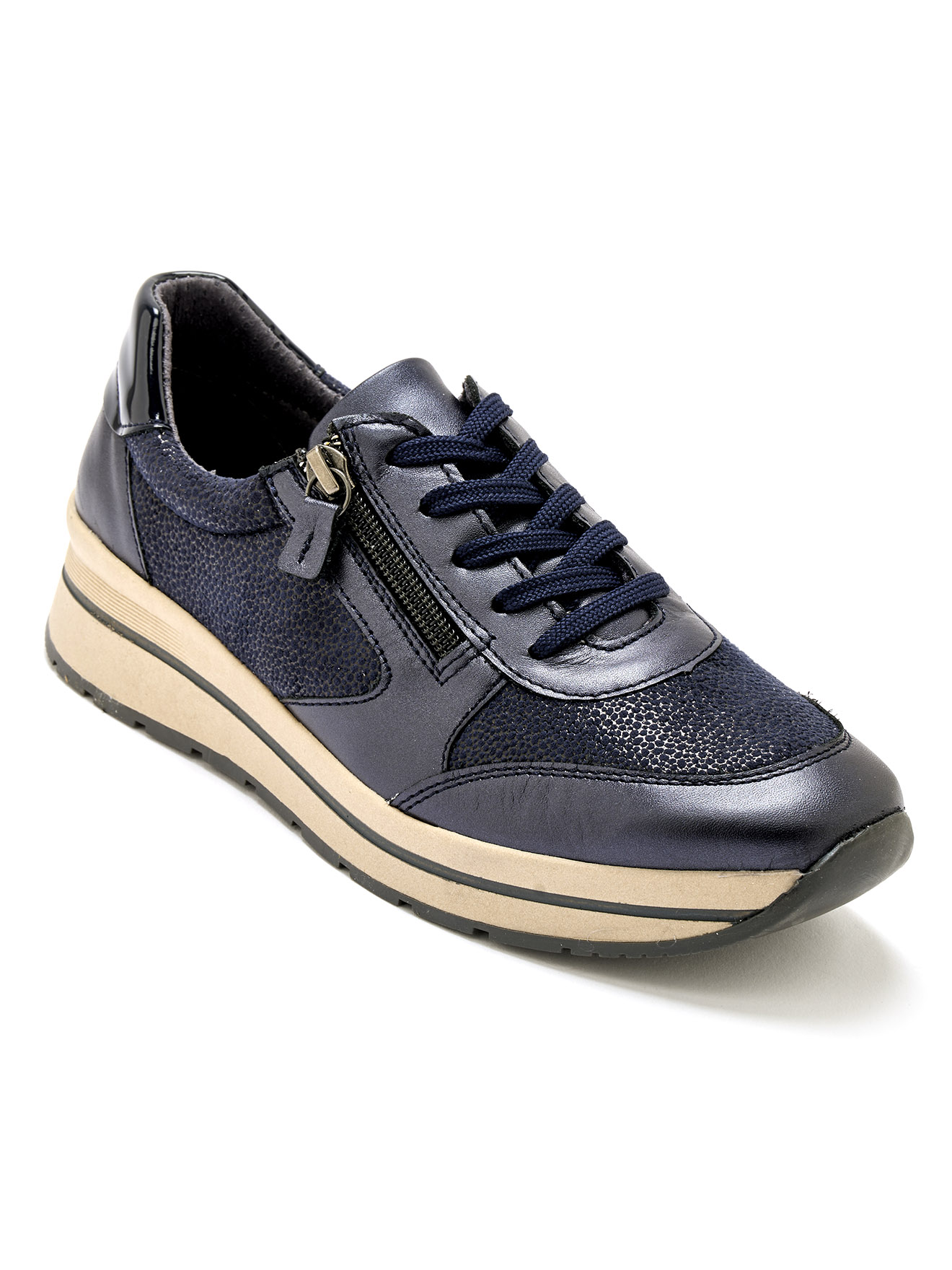 Baskets lacets et zip semelle amovible, PEDICONFORT