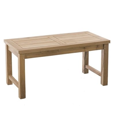 Table basse de jardin contemporaine rectangle en bois de teck brut massif 90cm SUMMER PIER IMPORT