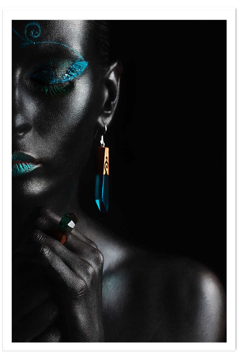 Affiche photo d'art girl turquoise, HEXOA