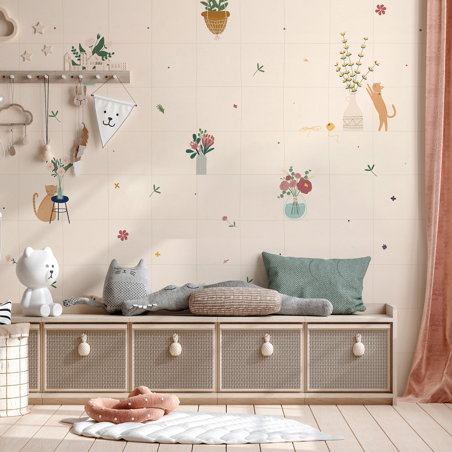 Papier peint panoramique PETITS BOUQUETS, LE PAPIERS DE NINON