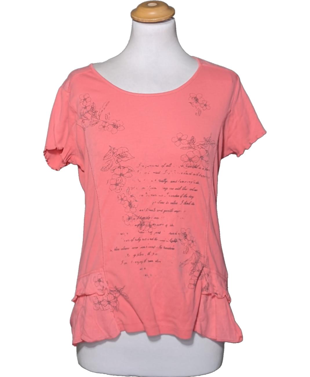 Haut Manches Courtes Affinités Armand Thiery - Motif Panthère, Taille 1 - Coton Blanc - Occasion