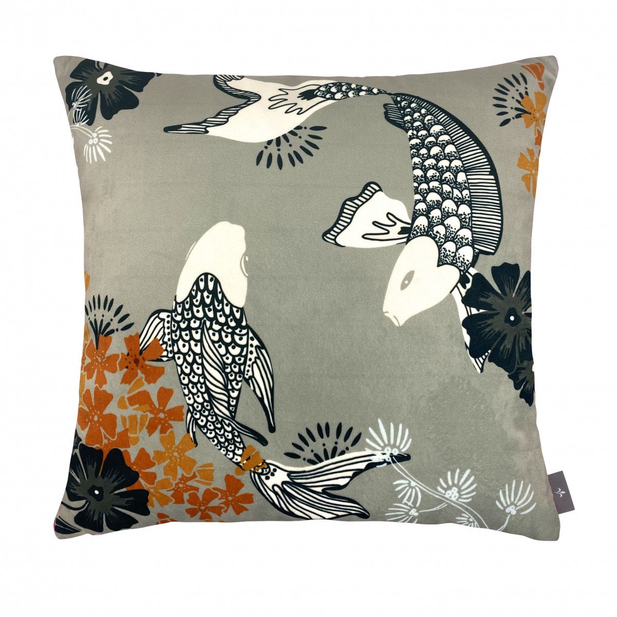 coussin imprime les poissons koi made in france, france