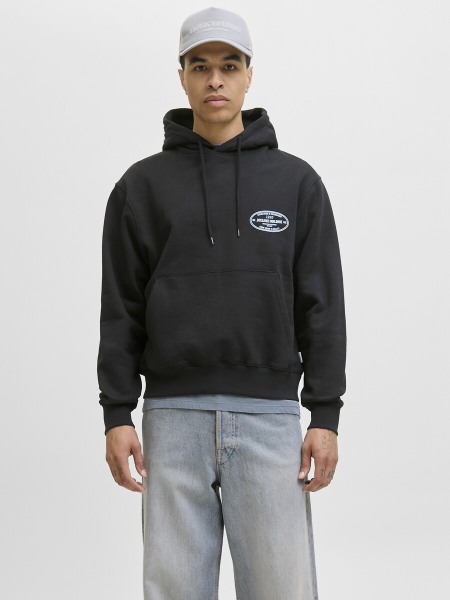Sweat à capuche imprimé dos, JACK & JONES
