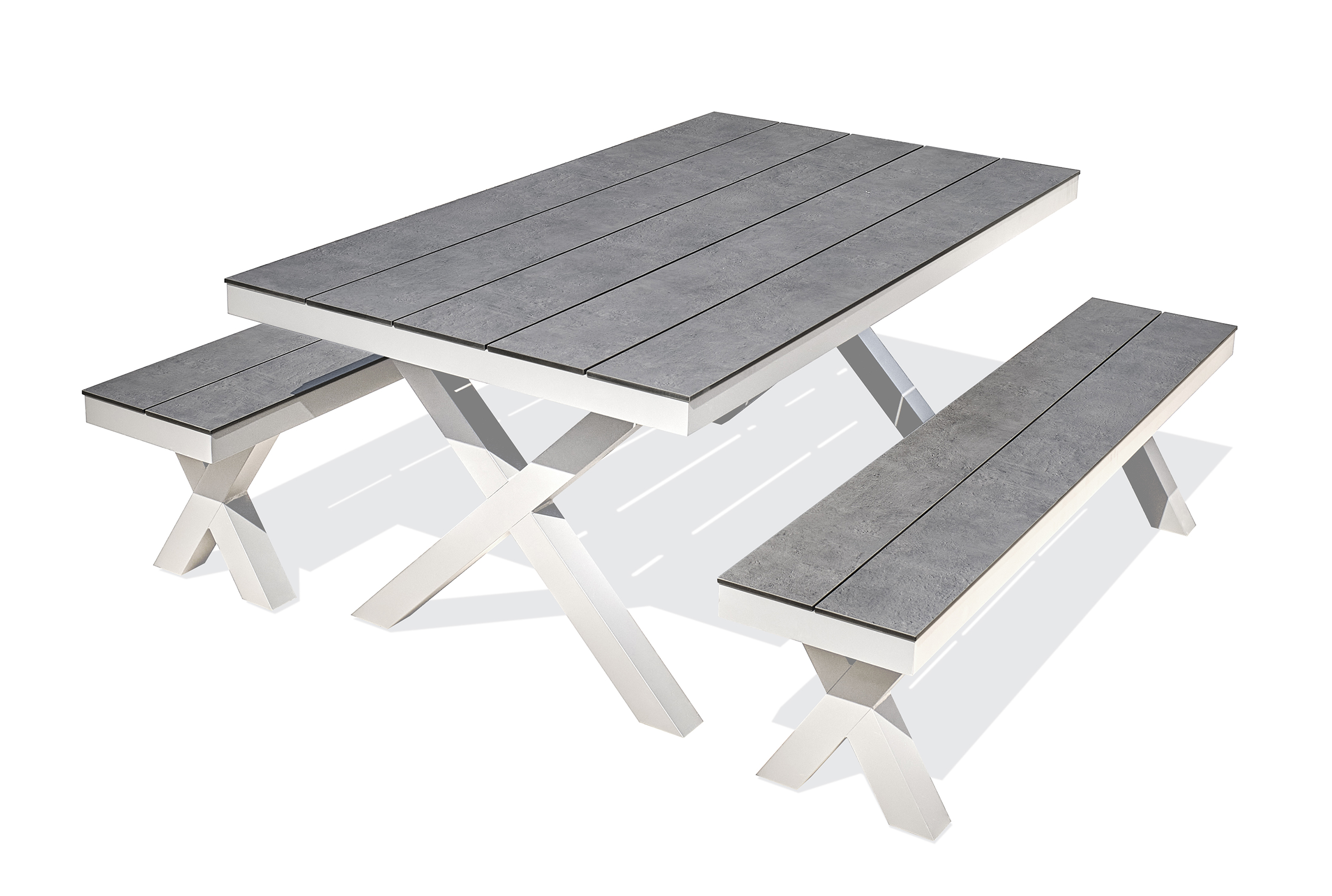 Table de jardin en aluminium et plateau HPL ANNECY, DCB GARDEN