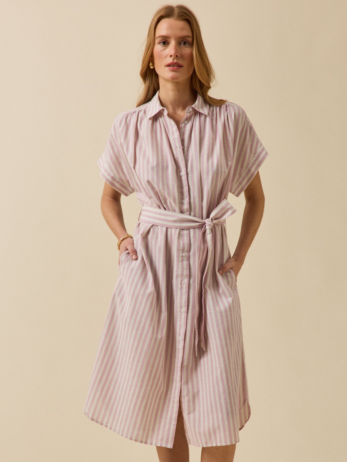 Robe sans manches coton rayé, CYRILLUS