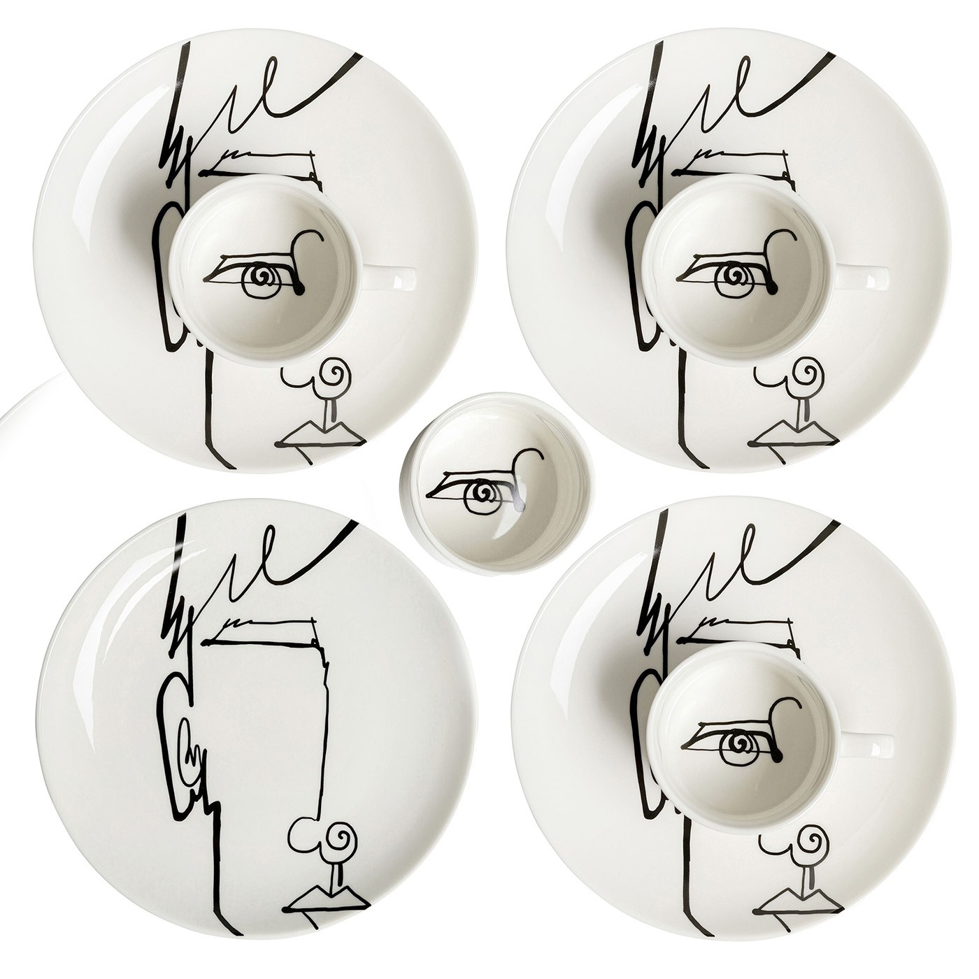 Lot de 4 tasses homme, VISO, KARE DESIGN
