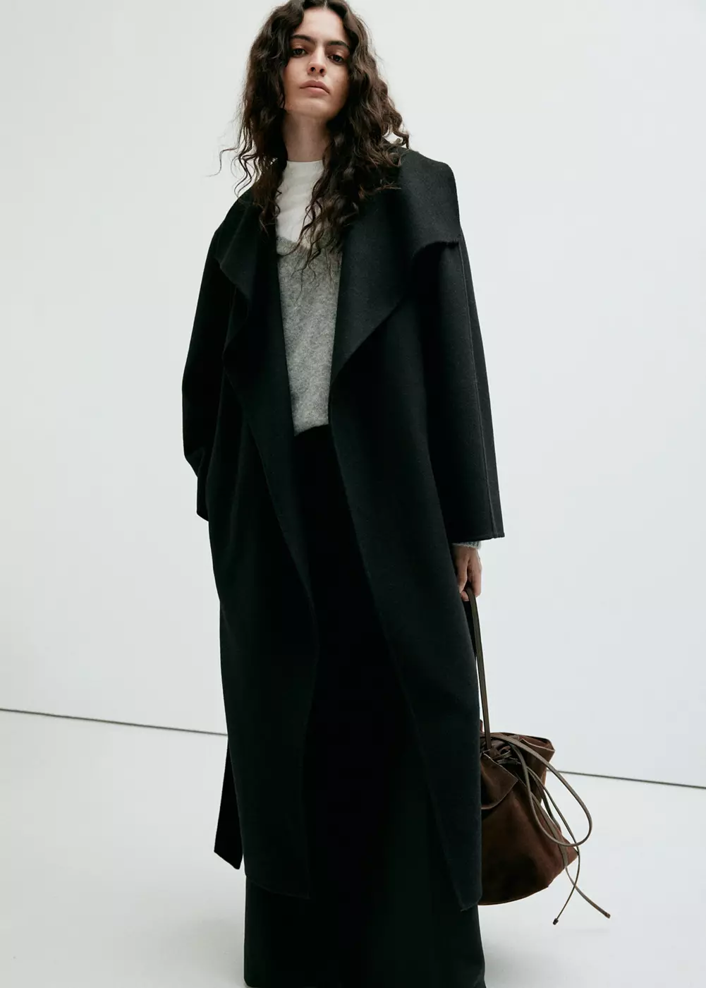 Manteau laine fait à la main ceinture, MANGO