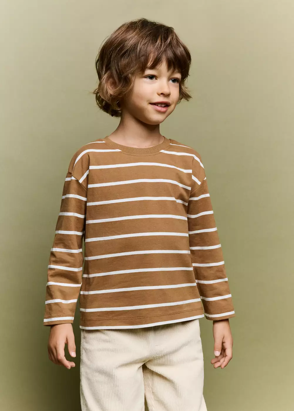 T-shirt coton à rayures, MANGO BABY