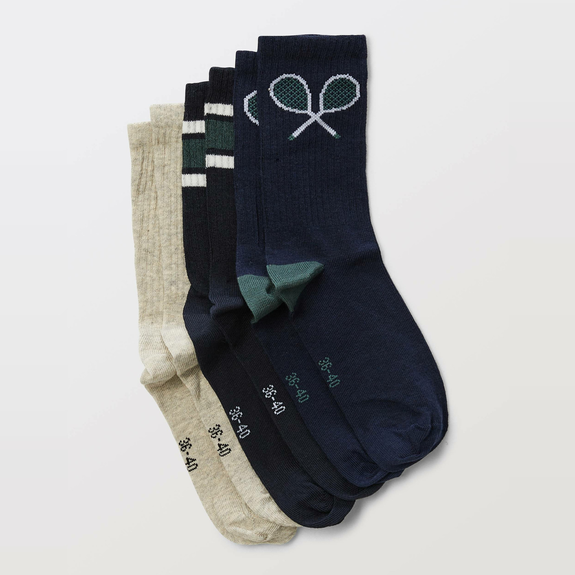 Lot de 3 paires de chaussettes rayées contenant du coton BIO, MONOPRIX
