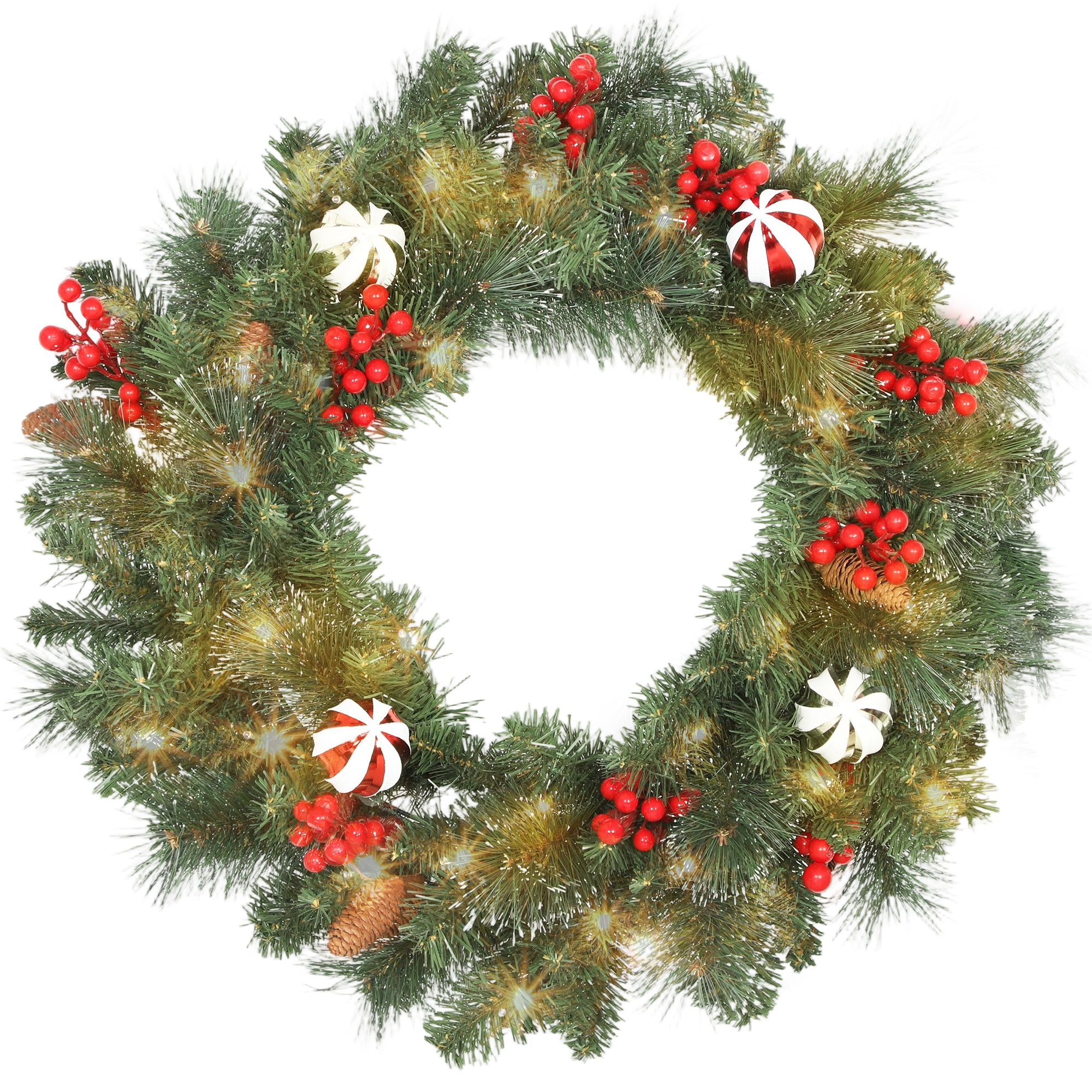 Couronne de Noël Plastique Vert, HOMCOM