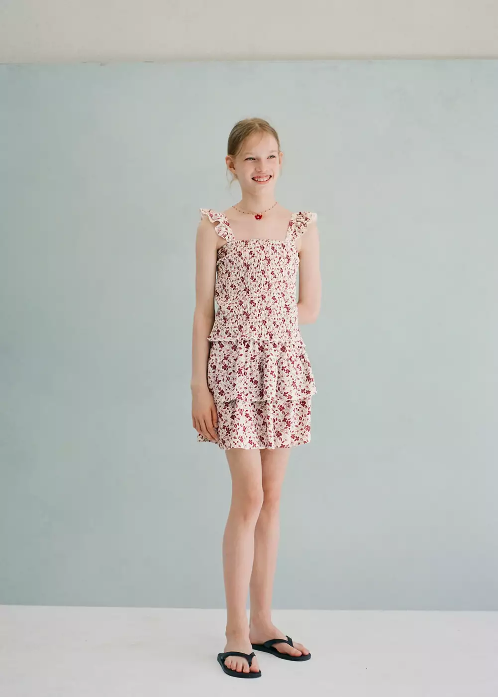 Jupe à volants imprimé floral, MANGO KIDS