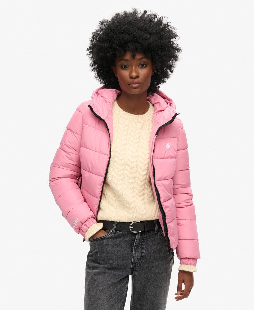 Doudoune courte à capuche zippée, SUPERDRY