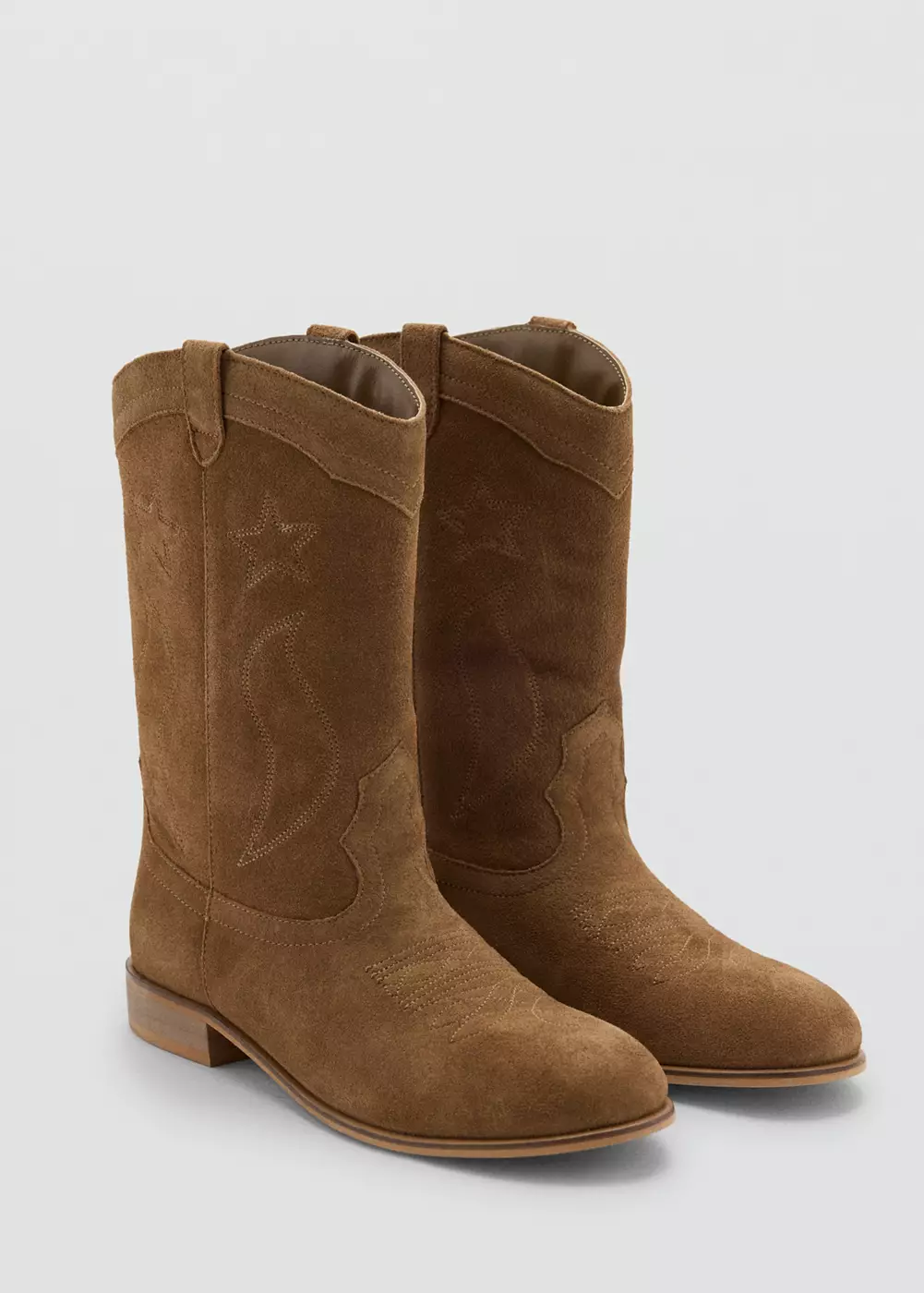 Bottes cowboy cuir broderie, MANGO KIDS