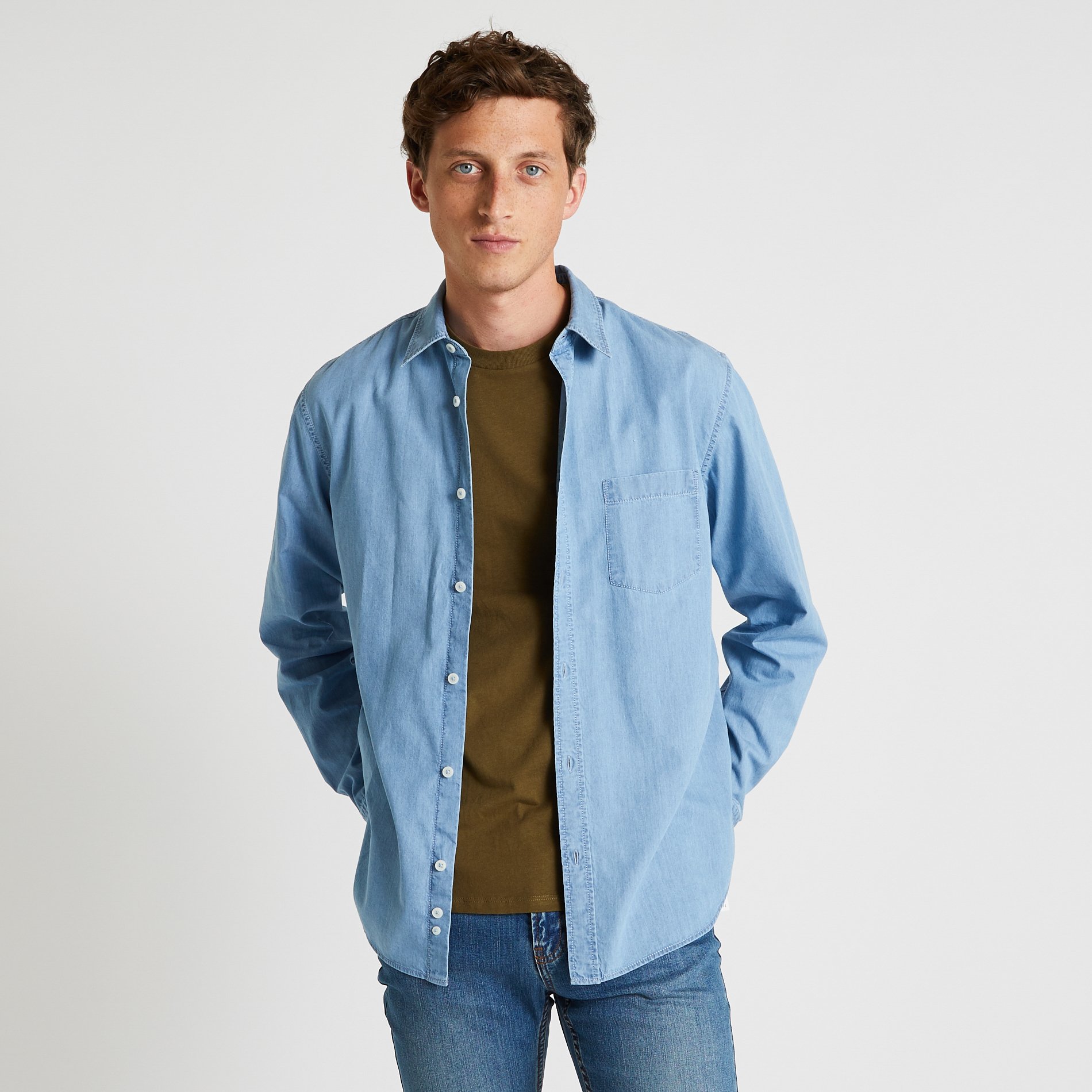 Homme Chemise Chemise chambray Chemise en calicot Chemise boutonnée