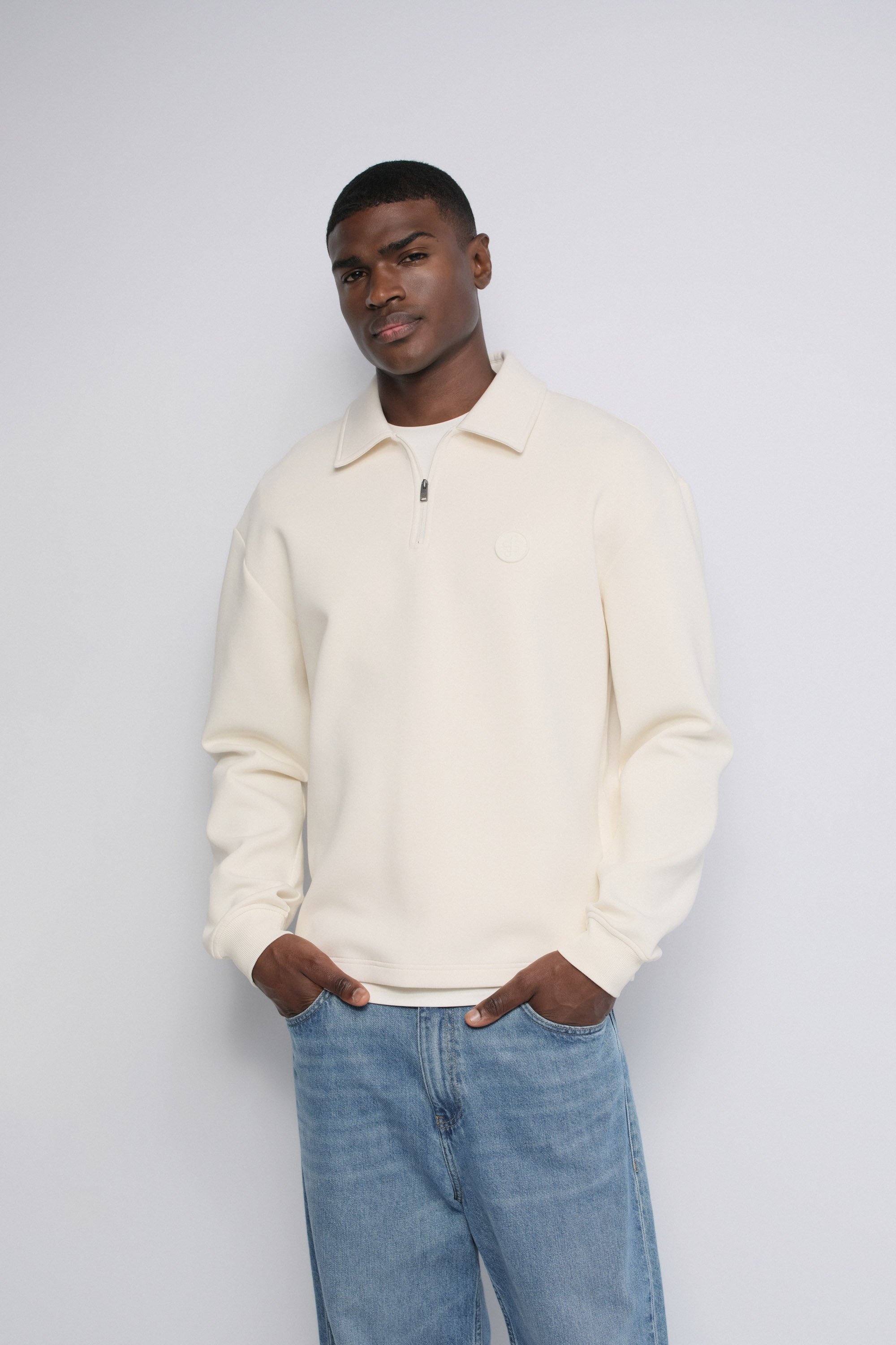 SWEAT-SHIRT EN MAILLE DEMI-ZIP, SALSA JEANS