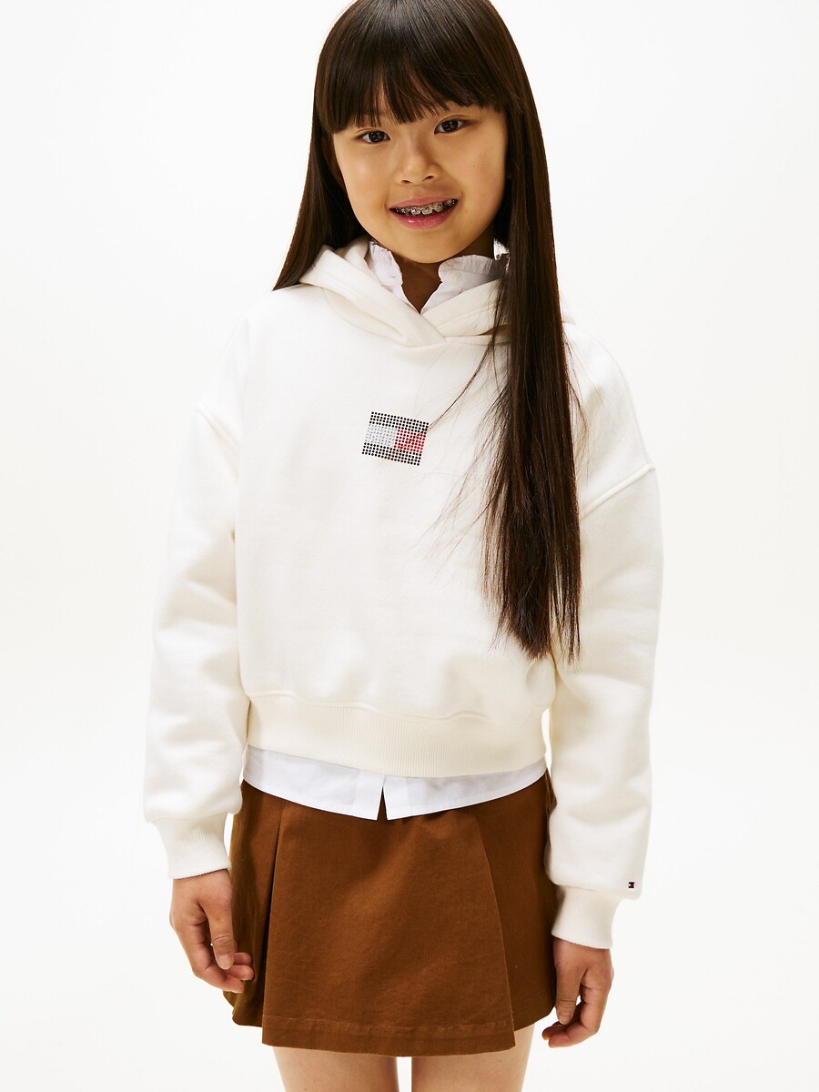 Sweat à capuche avec strass en molleton, TOMMY HILFIGER
