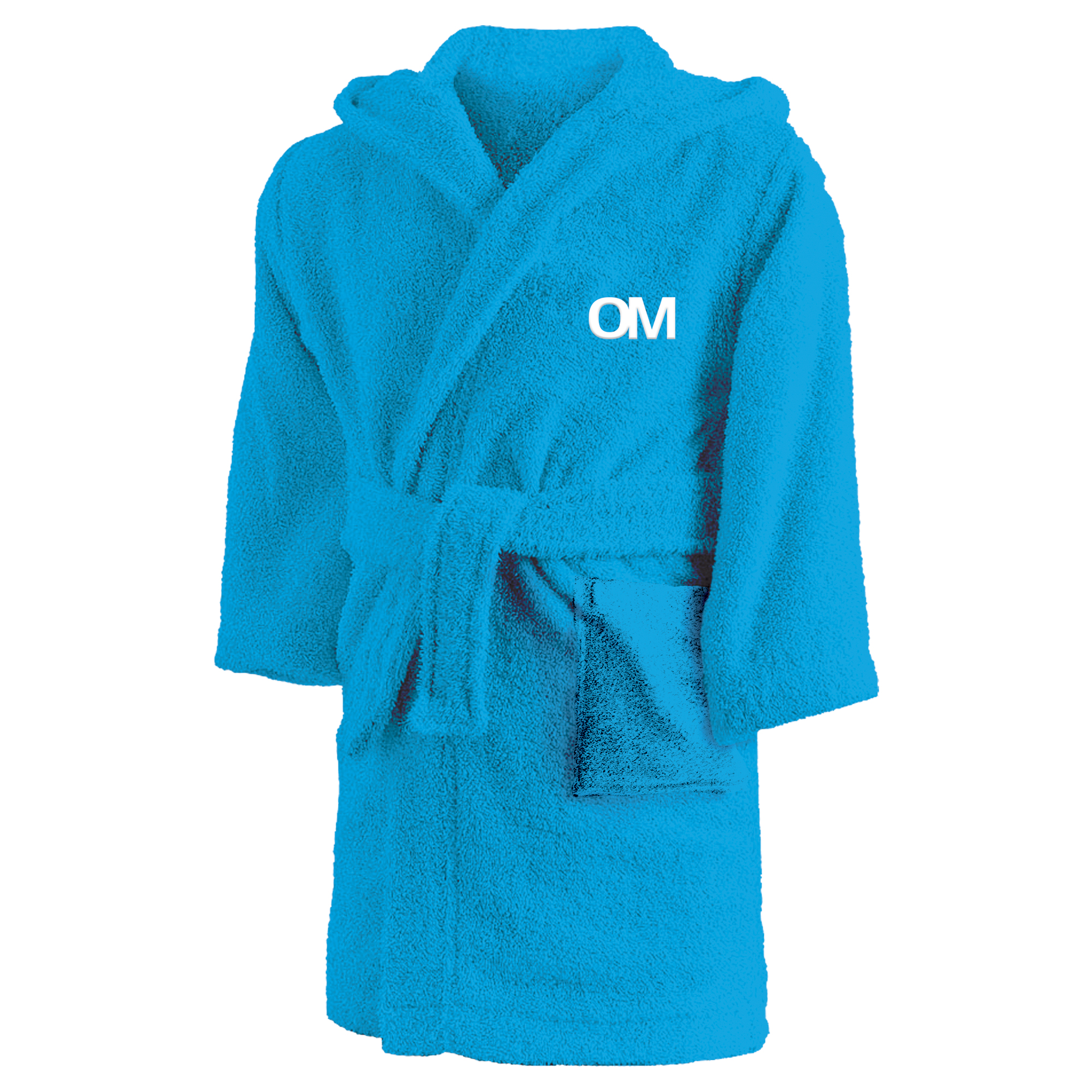 BOSKIMO KIDS - Peignoir Enfant & Adolescent 100% Coton OEKO-TEX | Unisexe, Doux, Brodé, avec Capuche & Poches (FR/ES, Âge, 1 an, Taille normale, Rex