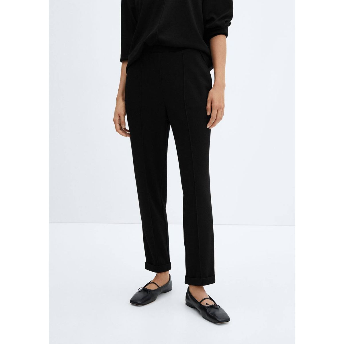 Pantalon noir on sale femme mango