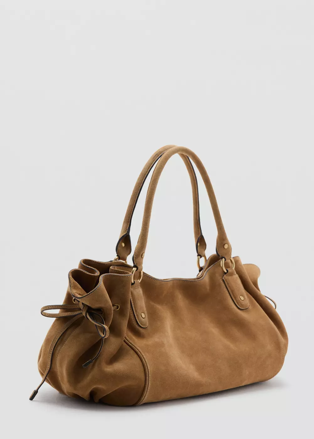 Sac porté épaule en daim, MANGO