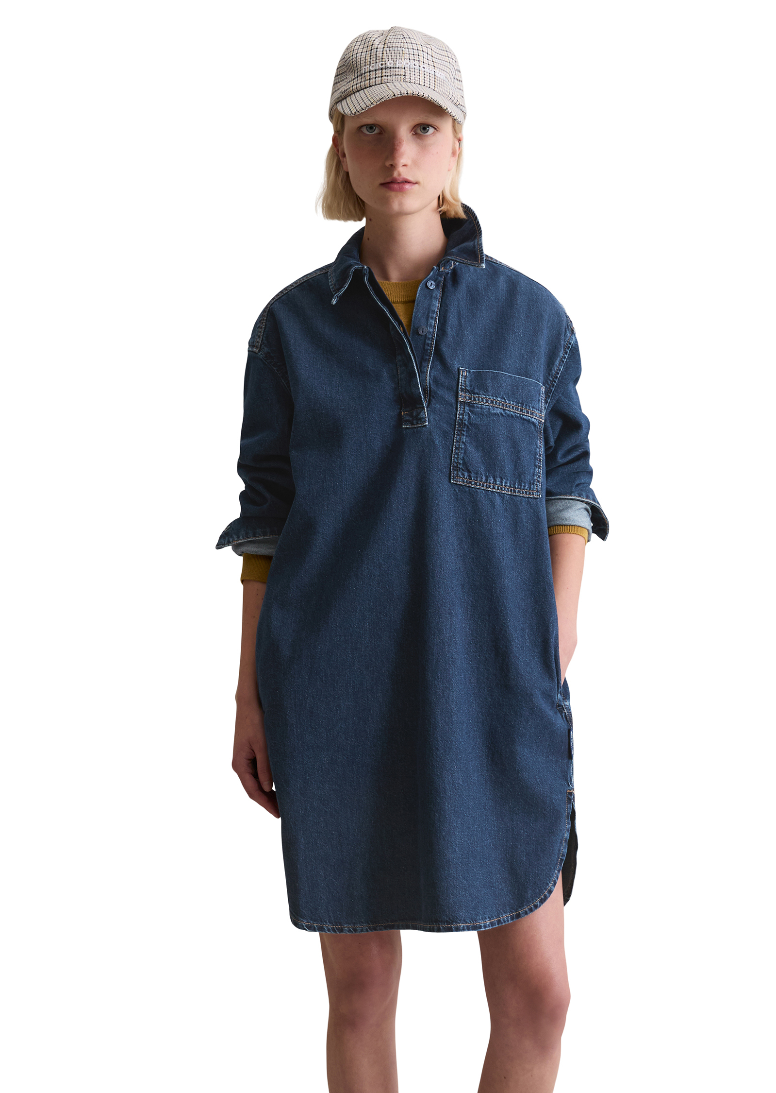 Robe polo en jean oversized en pur coton bio, MARC O’POLO DENIM