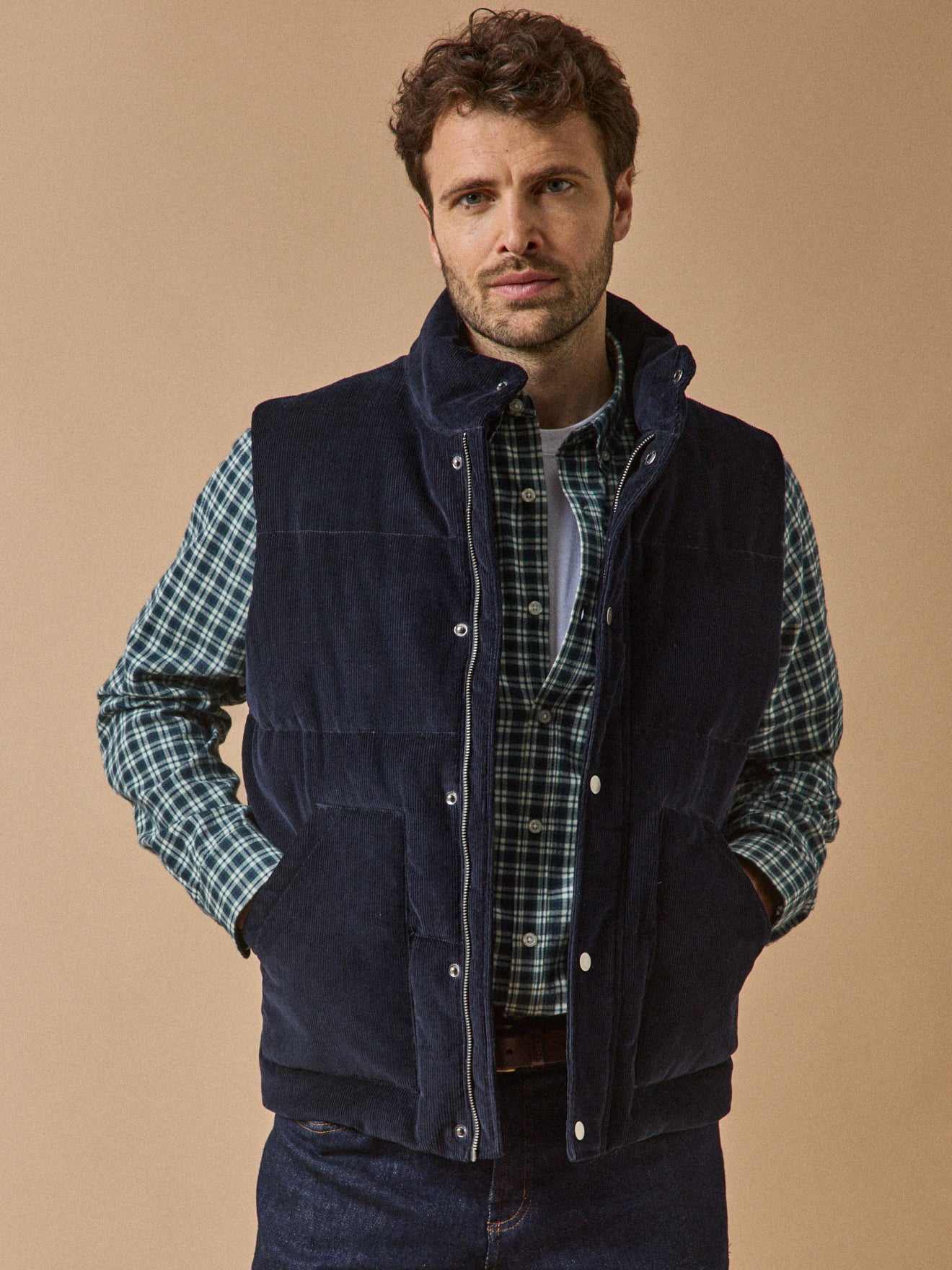 Veste matelassée sans manches velours, CYRILLUS