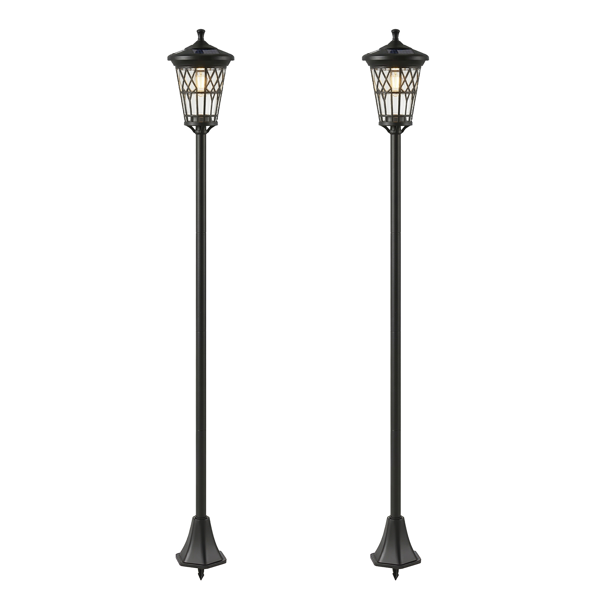 Lampadaire d'extérieur ABS Noir, OUTSUNNY