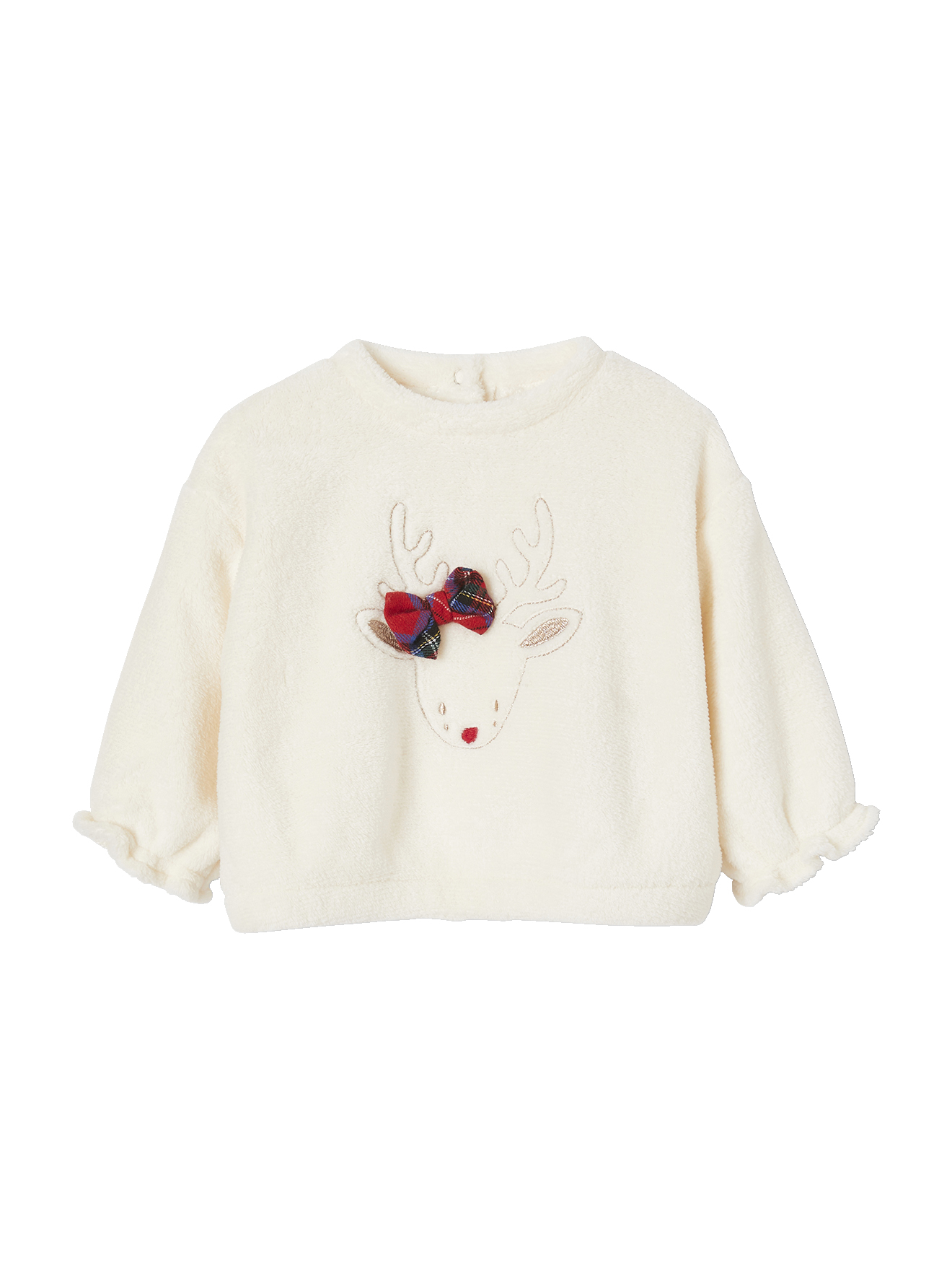 Sweat renne bébé en imitation fourrure, VERTBAUDET